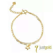 【Just Gold 鎮金店】星空之戀 黃金手鍊(網路限定)