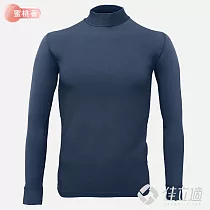 3M─佳立適─升溫蓄熱保暖衣─石墨烯系列─蜜桃著素面─男高領─ M 藍色