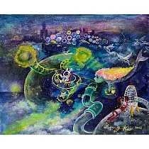 【玲廊滿藝】果醬─時空旅行者─海洋之都22x27cm