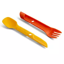 長毛象─美國【UCO】SWITCH SPORK UTENSIL SET WITH TETHER / 多功能切換餐具組 / 刀叉餐具 / 無雙酚A /戶外用叉匙 耐熱240 橘黃