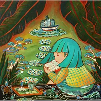 【玲廊滿藝】日淳插畫─冬蕉34x34cm