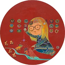 【玲廊滿藝】日淳插畫─舞春2─30x30cm