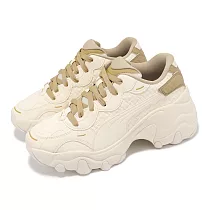 Puma 休閒鞋 Pulsar Wedge Wns Deboss 女鞋 米白 卡其 皮革 增高 復古 39644901