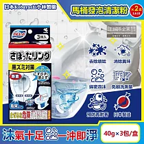 (2盒6包超值組)日本Kobayashi小林製藥─Bluelet免刷洗強效去汙淨白消臭泡沫馬桶清潔粉40gx3包/盒(馬桶消臭清潔劑，廁所除臭去尿垢黃垢)