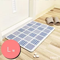 【MBM】台灣製12mm水洗式花磚款珪藻土地墊─尺寸：L 慵懶格調