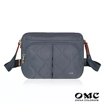 【OMC】絎縫葫蘆紋智慧收納斜背包22960─ 莫蘭迪灰