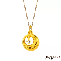 J’code真愛密碼金飾 月光閃閃硬金墜子 送玫瑰鋼項鍊