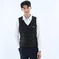 【遊遍天下】男款無領防潑水防風保暖90%羽絨背心GV22020黑色(M─5L 大尺碼 V領背心) XL 黑色