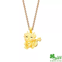 幸運草金飾 好昌龍黃金墜子 送黃鋼項鍊