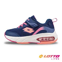 【LOTTO 義大利】童鞋 奔彈UFO 飛碟氣墊跑鞋─ 24.5cm 深藍/桃