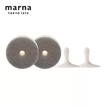 【日本Marna】日本製洗臉台清潔海綿(含吸盤)2件組(6*3CM)(原廠總代理) 灰色2入
