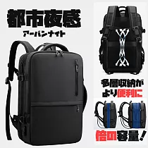 【Parkour X 跑酷】快速延展加大旅行輕負重旅行背包 (後背包 旅行大背包) 都市夜感