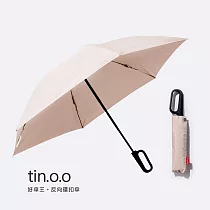 【好傘王】自動傘系_專利環扣反向傘 輕量6骨設計 快乾布款─米色