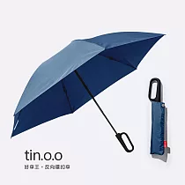 【好傘王】自動傘系_專利環扣反向傘 輕量6骨設計 快乾布款─丈青色