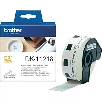 Brother 圓形標籤帶 DK─11218 (直徑24mm 白底黑字) 耐久型紙質 原廠公司貨