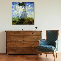 【御畫房】撐着陽傘的女人 國家一級畫師手繪油畫80×80cm VF─172 (客製商品)
