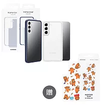SAMSUNG 原廠 S22 S901 /S22+ S906邊框背蓋兩用保護殼_贈聯名背板 (盒裝) S22+ S906保護殼─白框 贈背板