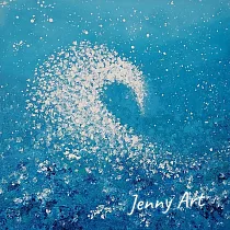 【玲廊滿藝】陳怡蓉Jenny─浪花飛舞60x60cm