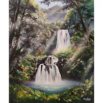 【玲廊滿藝】曾啟文─福祿(鹿)雙全60x50cm