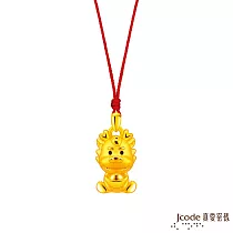 J’code真愛密碼金飾 財富龍來硬金墜子 送黑皮繩項鍊