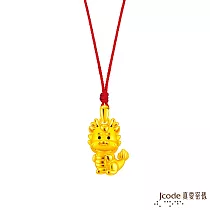 J’code真愛密碼金飾 笑龍可掬硬金墜子 送黑皮繩項鍊