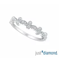 【Just Diamond】遇見幸福 18K金鑽石戒指(港圍) 11 白金