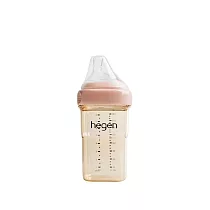 【hegen】金色奇蹟PPSU多功能方圓型寬口奶瓶 240ml ─ 嫣粉