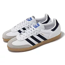 adidas 休閒鞋 Samba OG 男鞋 女鞋 白 深藍 麂皮 皮革 復古 低筒 德訓鞋 愛迪達 IF3814 29cm WHITE/BLACK