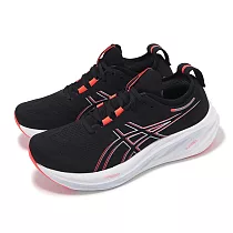Asics 慢跑鞋 GEL─Nimbus 26 男鞋 黑 紅 緩衝 針織 厚底 亞瑟膠 運動鞋 亞瑟士 1011B794003