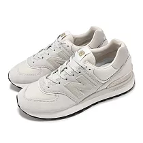 New Balance 休閒鞋 574 男鞋 女鞋 灰 米白 麂皮 網布 拼接 緩衝 情侶鞋 NB U574LGWD─D
