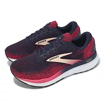 Brooks 慢跑鞋 Ghost 16 2E 女鞋 超寬楦 紫 紅 魔鬼系列 避震 輕量 運動鞋 1204072E422 26cm PURPLE/RED
