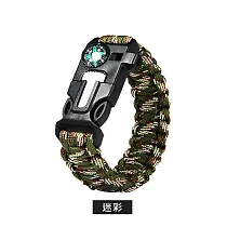 【上手家居】8入組 五合一露營傘繩手環(傘繩編織/求生手環/戰術手環/登山用品/打火石/口哨/指南針/小刀) 迷彩