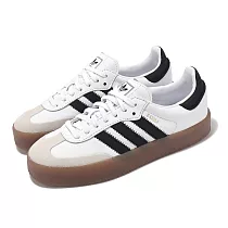 adidas 休閒鞋 Sambae W 女鞋 白 黑 皮革 厚底 德訓鞋 愛迪達 JI1349