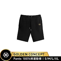 ★送原廠好禮★Golden Concept Sweat Shorts 棉質運動短褲 CT─SS617 L 黑色/金刺繡