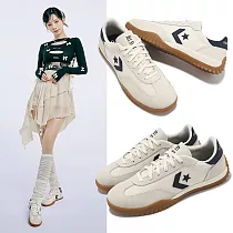 Converse 休閒鞋 Run Star Trainer 男鞋 女鞋 米白 黑 膠底 麂皮 情侶鞋 A08262C