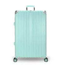 DF travel ─ 卡伯頓鋁框質感磨砂/手機架/杯架/手機架/防震護角/避震靜音輪防爆拉鍊25吋行李箱─共6色 薄荷綠