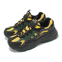 Skechers x DC 休閒鞋 Lander S 男鞋 黑 黃 綠 聯名 Aquaman 拼接 厚底 復古 老爹鞋 802016YLMT