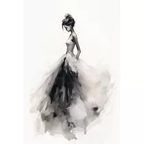 【LAVOD 線上藝廊】藝術微噴油畫40x60cm 無框畫+鋁合金─黑框 藝術掛畫 臥房掛畫 bride 1