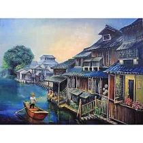 【玲廊滿藝】朱薇諺─印象湖居 Live besides the river60.5x80cm