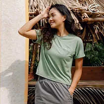 ADISI 女WINCOOL涼感乾爽機能短版連袖上衣 AL2411014 (S─2XL) XL 青蘋綠