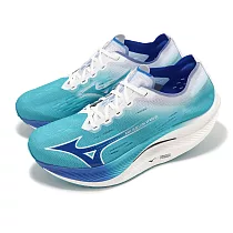 Mizuno 競速跑鞋 Wave Rebellion PRO 2 男鞋 藍 白 碳板 回彈 運動鞋 美津濃 U1GD2417─51