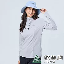 【ATUNAS 歐都納】女款羊毛長袖POLO衫A1PS2316W─ XL 灰