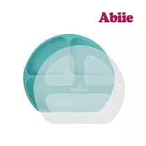 abiie 蛙式三餐─吸盤式附蓋矽膠餐盤 (綠松石)
