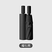 【APEX】8骨純色系晴雨兩用自動傘_黑膠款(雨傘/遮陽傘/隨身傘/防曬傘/黑膠傘/車用傘/兩用傘) 躍石黑
