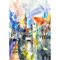 【玲廊滿藝】陳民芳─幾次回眸，一切隨風56x38cm