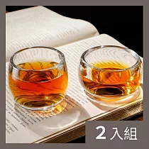 CS22 茶趣加厚隔熱水晶玻璃茶杯6件組─2入 羅漢禪定杯