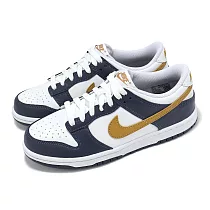Nike 休閒鞋 Dunk Low GS 大童 女鞋 海軍藍 金 低筒 復古 FB9109─111