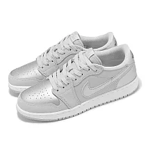 Nike 休閒鞋 Air Jordan 1 Retro Low OG GS 大童 女鞋 白銀 AJ1 CZ0858─002