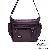 DF Queenin ─ 小資都會機能系尼龍斜側背包─共3色 紫色