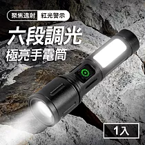 極亮多功能20W LED手電筒警示燈(TYPE─C/充電式/聚焦遠射500米/六段調光)